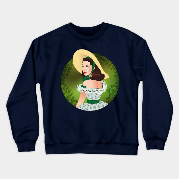 Scarlett O'Hara Crewneck Sweatshirt by AlejandroMogolloArt